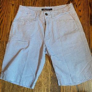 Kenneth Cole New York Dress Shorts Blue and White Striped